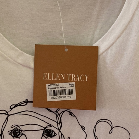 Ellen Tracy "Unconditional Love" Dog & Cat T-Shirt w/Fishbowl/White/Size M/NWT! - Picture 3 of 3